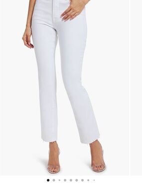 Good American White High-Rise Ankle Straight Jeans